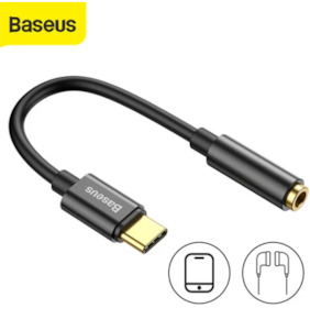 Usb Firewire: Baseus Type-C Male to 3.5mm Female Adapter L54 Black