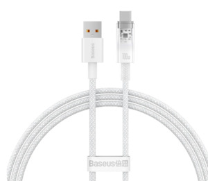 Usb Firewire: Baseus Explorer Series Fast Charging Cable with Smart Temperature Control USB to Type-C 100W 1m White