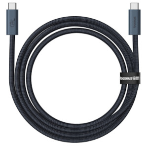 Usb Firewire: Baseus Flash Series 2 USB4 Full Featured Data Cable Type-C to Type-C 240W 1m Cluster Black