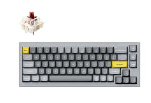 Keychron Q2-D3, 65% Layout 68 Keys, Brown Switch, RGB, Grey Frame, Hot-Swap, Gat…