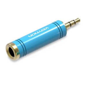 Cables Adapters: Vention 3.5mm Male to 6.35mm Female Audio Adapter Blue Aluminum Alloy Type