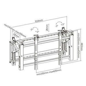 Bracom Pop-Out Video Wall Mount For most 45"-70" LED, LCD flat panel TVs