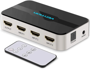 Splitters: Vention 3 In 1 Out HDMI Switch Gray Metal Type