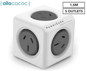 ALLOCACOC POWERCUBE Extended Outlets, 1.5M - Grey (0015)