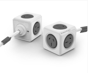 Allocacoc: ALLOCACOC POWERCUBE Extended 5 Outlets, 3M – Grey