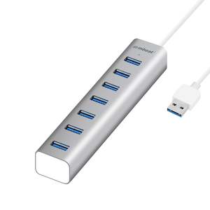 mbeat 7-Port USB 3.0 Aluminium Slim Hub with Power for PC and MAC