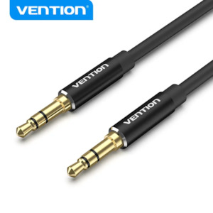 Audio Cables: Vention 3.5mm Male to Male Audio Cable 5M Black Aluminium Alloy Type