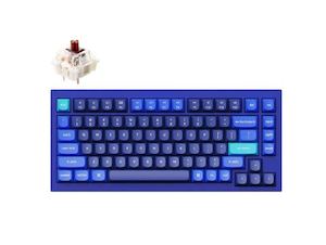 Keychron Q1-J3, 75% Layout 84 keys, Brown Switch, RGB, Navy Blue Frame, Hot Swap…