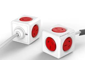 Powder Distribution Units: ALLOCACOC POWERCUBE Extended 5 Outlets, 1.5M - RED