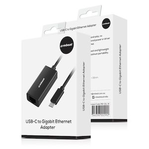 mbeat USB-C to Gigabit Ethernet LAN Adapter - Black