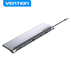 Vention Multi-function USB-C to DP/HDMI/VGA/USB-C Gen 1/USB 3.0x2/USB 2.0/RJ45/S…