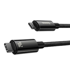 Mobile Device Cables Adapters: Baseus Tungsten Gold Fast Charging Data Cable Type-C to Type-C 240W 1m Black