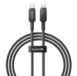 Mobile Device Cables Adapters: Baseus Unbreakable Series Fast Charging Data Cable Type-C to Type-C 100W 1m Cluster Black