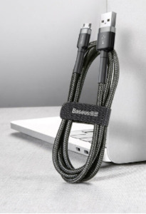 Mobile Device Cables Adapters: Baseus Cafule Cable Usb For Micro 2.4A 0.5M Gray+Black