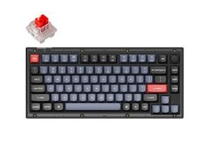 Keychron V1-C1, 75% Layout 84 Keys, Red Switch, RGB, Frosted Black Frame, Hot-Sw…