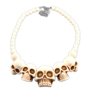 Clothing: Skull Necklace Bone White