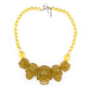 Clothing: Skull Necklace Gold Glitter