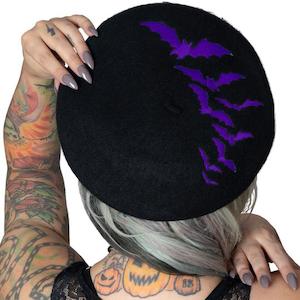 Clothing: Purple Bat Beret Hat