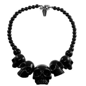 Clothing: Skull Necklace Black