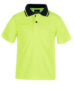 Kids Hi Vis Non Cuff Traditional Polo 6hvnc