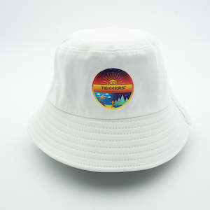 White bucket hat