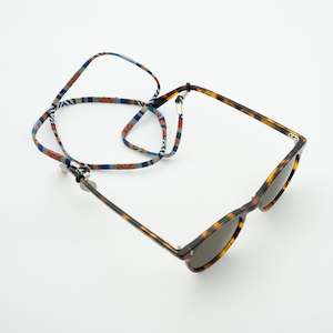 Bright blue retro glasses strap