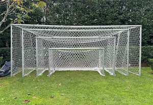 T3 - Adjustable to 35 sizes up to 5m x 2m Aluminium - FOOTBALL GOAL HARD/SOFT GR…