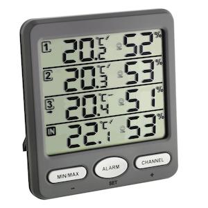 Weather Stations: TFA KLIMA-MONITOR Wireless Thermo-Hygrometer with 3 Transmitters