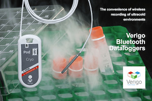 Vaccine Cold Chain Data Loggers: Verigo Pod Cryo PG1 Bluetooth Temperature Data Logger With Probe