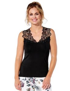 Teri V-Neck Reversible Lace Top