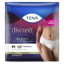 TENA Discreet Low Waist Incontinence Underwear - White