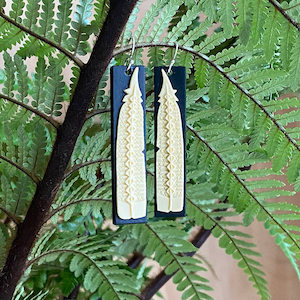 Black Revived Huia Feather Earrings