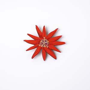 Wooden Passionflower Brooch- Rita Angus