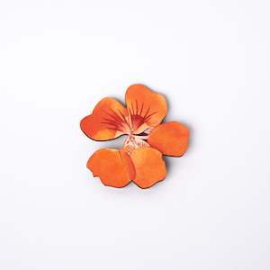 Wooden Nasturtium Brooch- Rita Angus