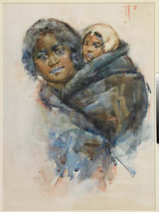 Frances Hodgkins, 'Maori woman and child', - Print