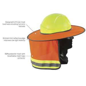 Industrial machinery and equipment: Hard Hat Brim with Neckflap