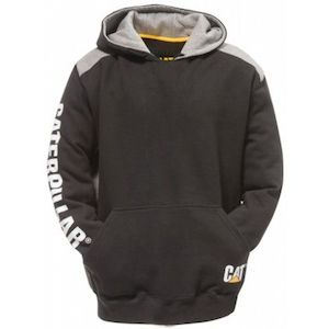 CAT Black Logo Panel Hoodie