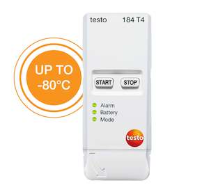 Pharma Health: Transport Data Logger with Start/Stop - Up to -80°C - Testo 184-T4