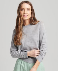 ﻿Superdry ﻿Merino Crew - Light Grey Marle