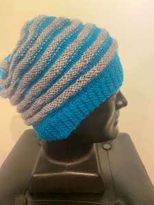 Zortop Studio's Wurm Wool Beanie - Turquoise Silver