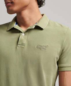 Superdry ﻿Vintage Destroy Polo - Olive Khaki