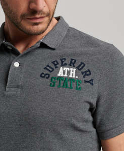 Superdry Superstate Polo - Rich Charcoal Marle