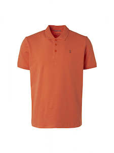 No Excess Solid Stretch Polo - Papaya