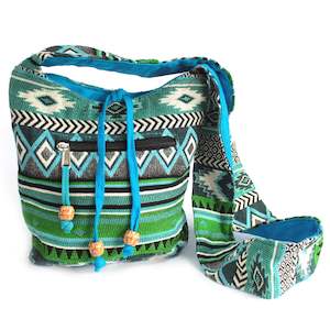 Gift: Jacquard Bag - Teal Sling Bag