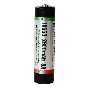 Rechargeable Batteries All Gear: Epoch 18650 2600mAh 8A - Protected Button Top Battery