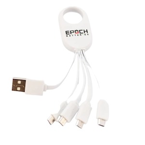 Rechargeable Batteries Parts Accessories: Epoch Batteries - 1 USB-A to 4 Micro USB Charging Adapter