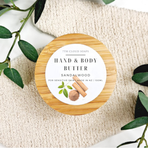 Sandalwood Hand & Body Butter | Glass Jar with Bamboo Lid