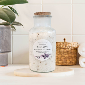 Relaxing Botanical Bath Soak | Glass Bottle