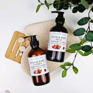 Raspberry & Vanilla Gift Box | Hand & Body Lotion & Liquid Soap