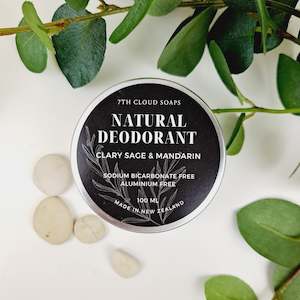 Natural Deodorant - Clary Sage & Mandarin | Baking Soda Free | Aluminum Free